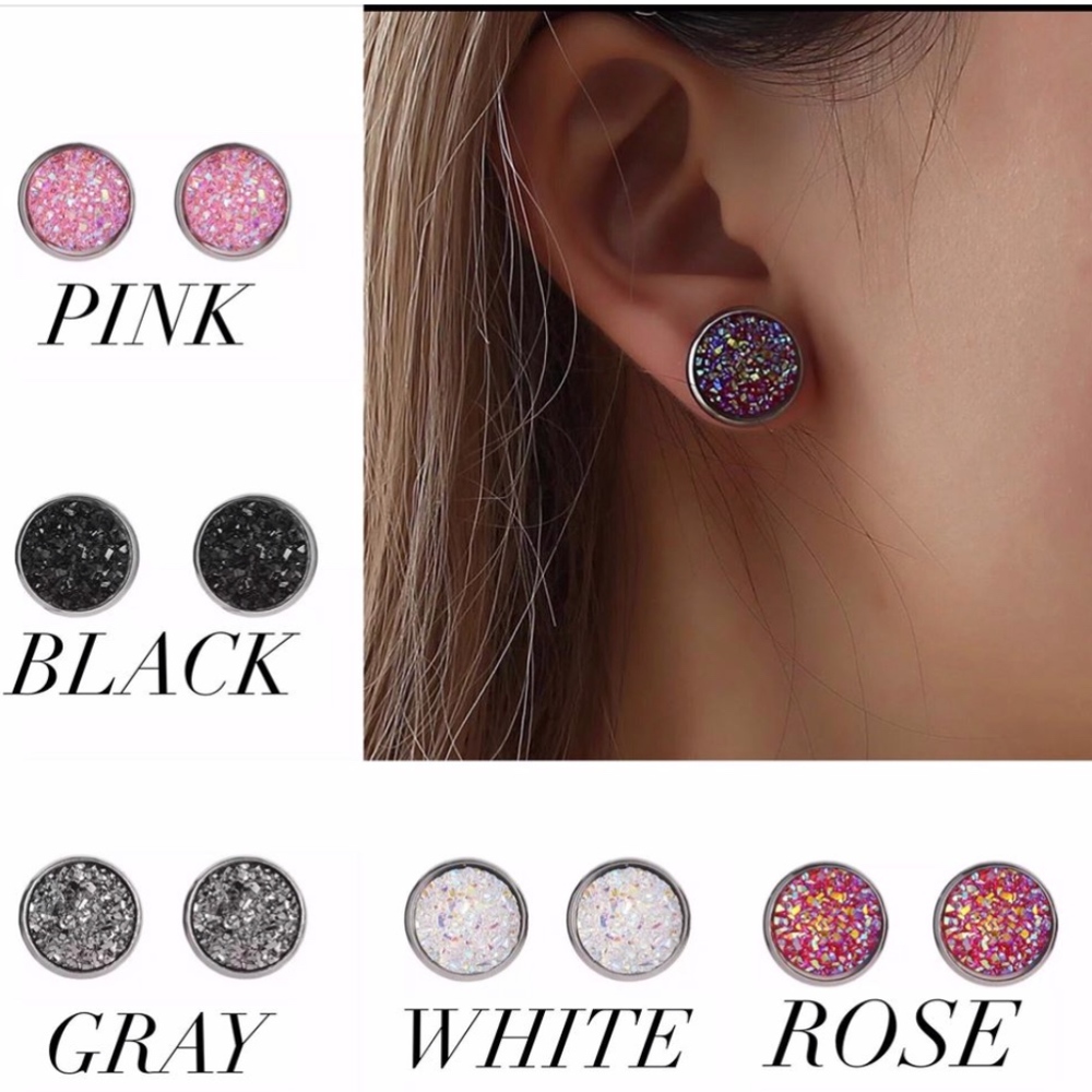 2 pairs of Druzy earrings - choose your colors